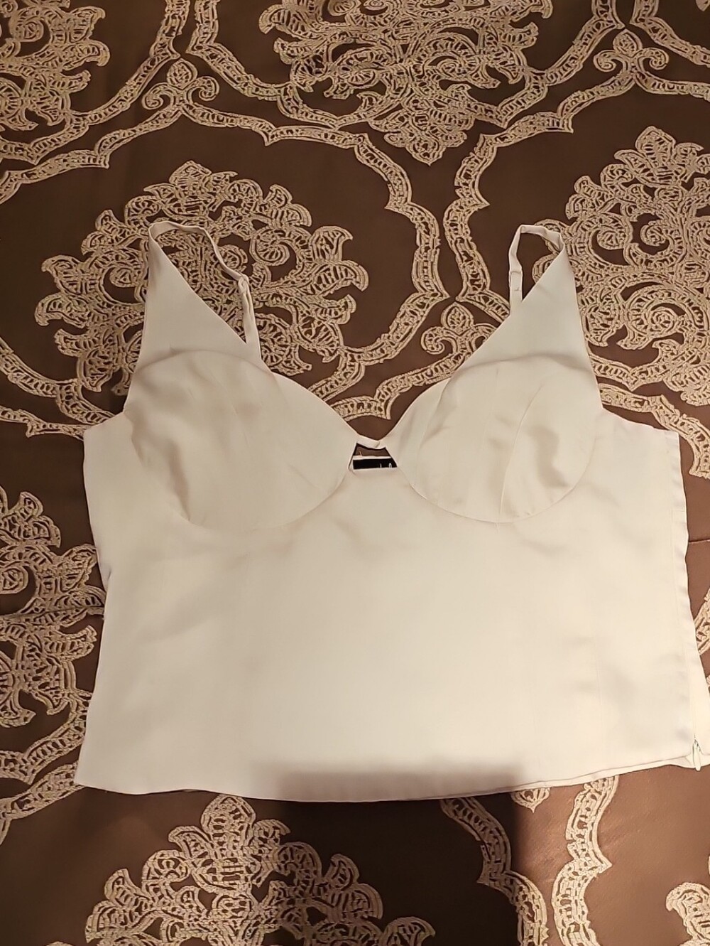 Lulu's White Satin Bandeau Bralette Top